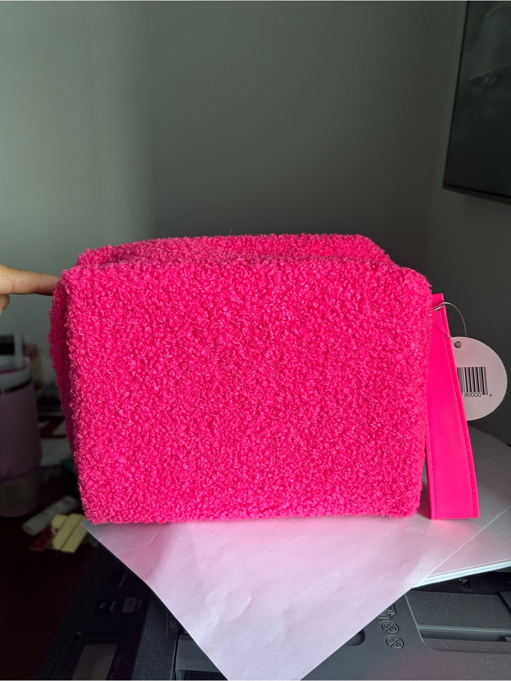Shoppers Drug Mart Hot Pink Fuzzy Cosmetic Pouch